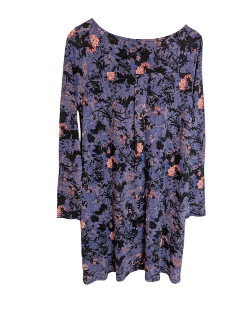 Peruvian Connection Size Large Purple Patterned Midi Dress Long Sleeves - Picture 4 of 6